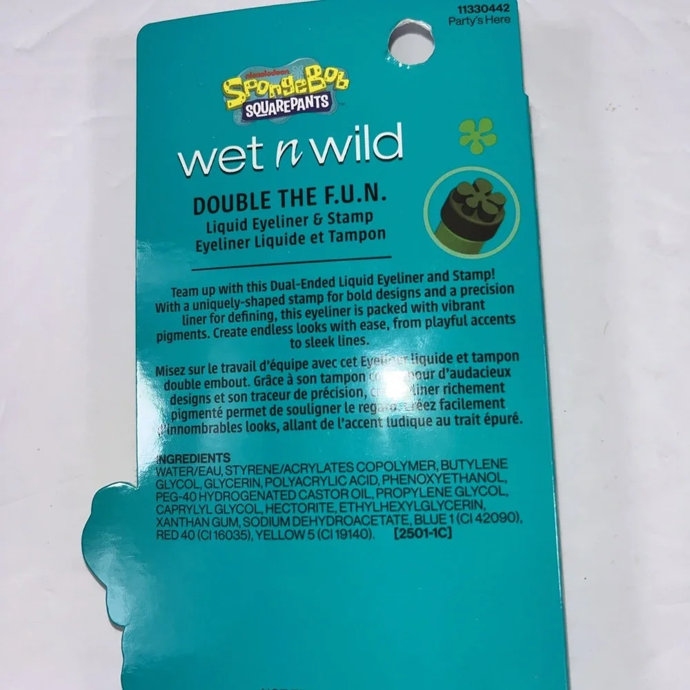 Wet N Wild SpongeBob Double The F.U.N. Liquid Eyeliner & Stamp Party's Here NEW